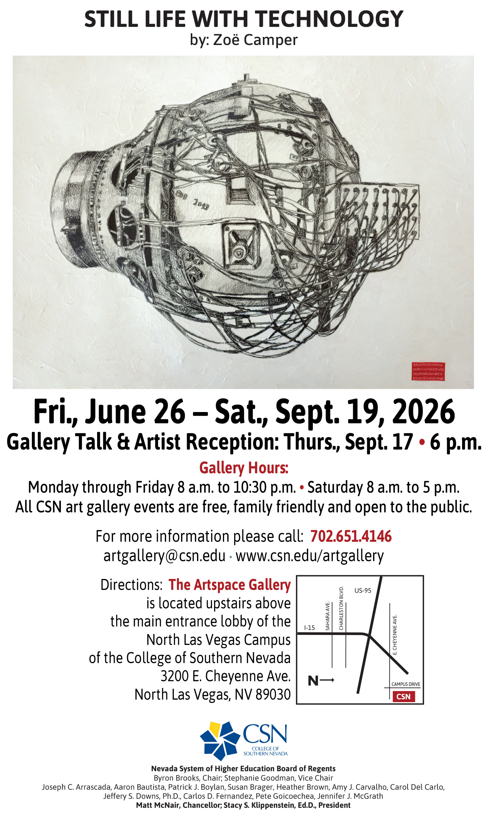 Still life with Technology Solo exhibition - Artspace Gallery College of Southern Nevada June to September 2026